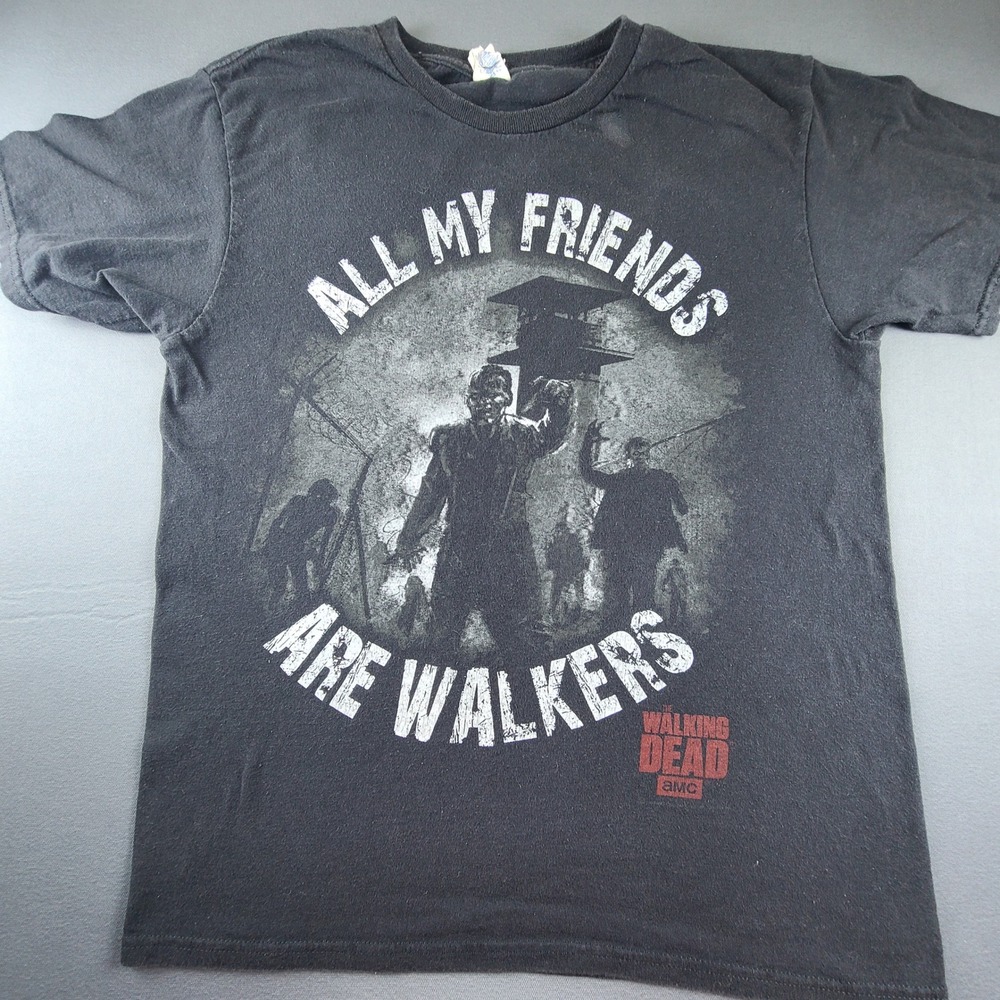 The Walking Dead All My Friends Are Walkers Delta Pro Weight T-Shirt Mens Medium